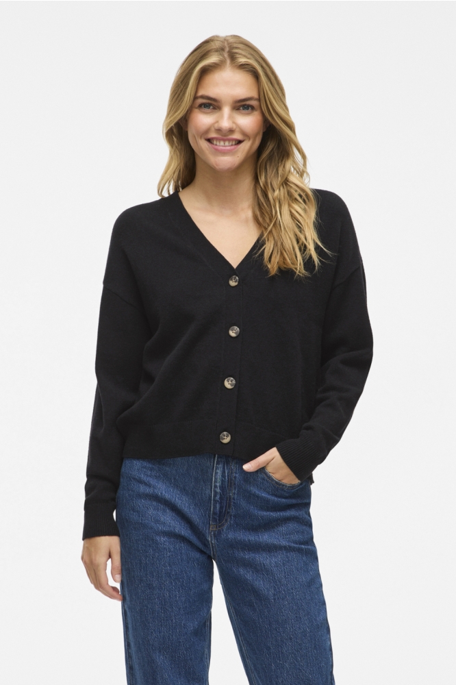 VIRIL V-NECK KNIT CARDIGAN - NOOS 14107411 Black